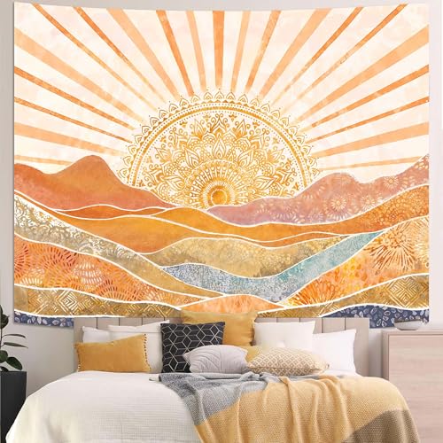 Bohemian Mandala Sunrise Wall Tapestry