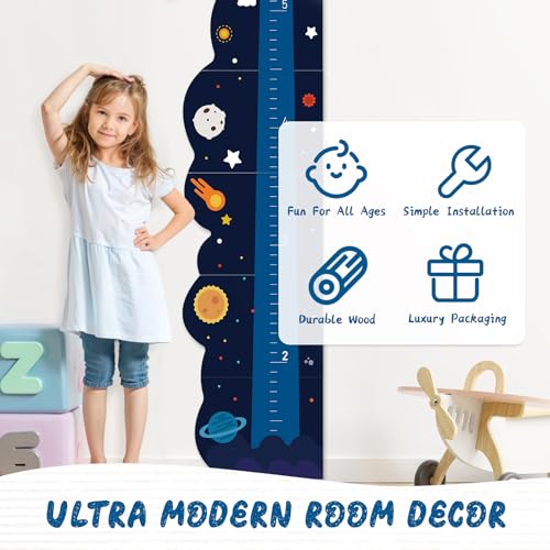 Custom Name Wood Wall Height Chart for Kids Growth Tracking