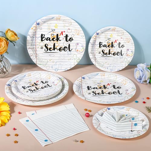 150Pcs Back to School Paper Plates & Napkins (150 Count)