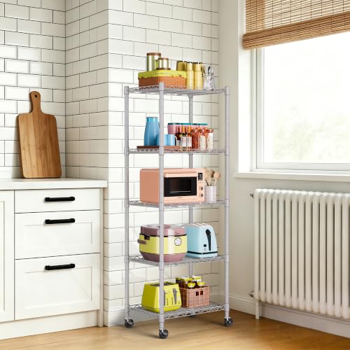 5 Wire Shelving Metal Storage Rack Adjustable Shelves