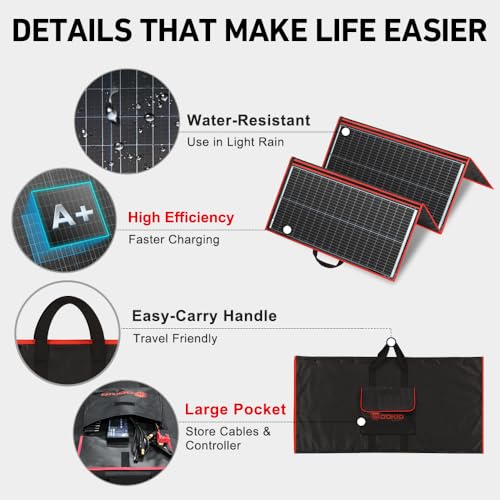 300W Portable Foldable Solar Panel Kit with Charge Controller