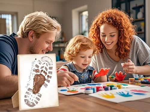 Daddy I'm Following In Your Footsteps Footprint Keepsake Making Sign with Stand 9x12"