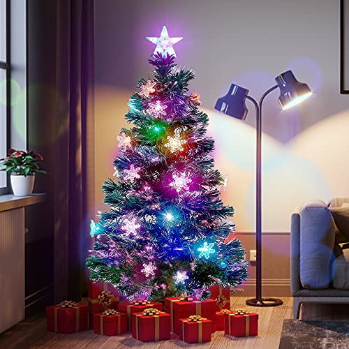 5 FT Fiber Optic Christmas Tree with Lights Artificial Xmas Trees
