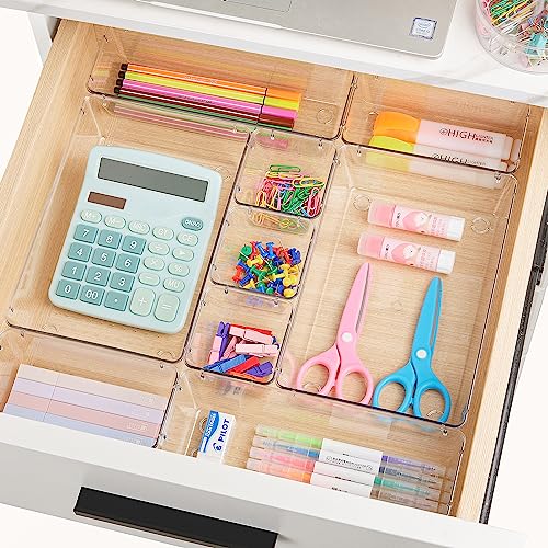 25 PCS Clear Plastic Drawer Organizers Set (25 Count)