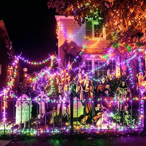 25FT Orange Purple Green Halloween String Lights (50 Count)