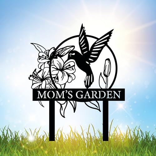 Custom Hummingbird Metal Garden Sign with Stakes
