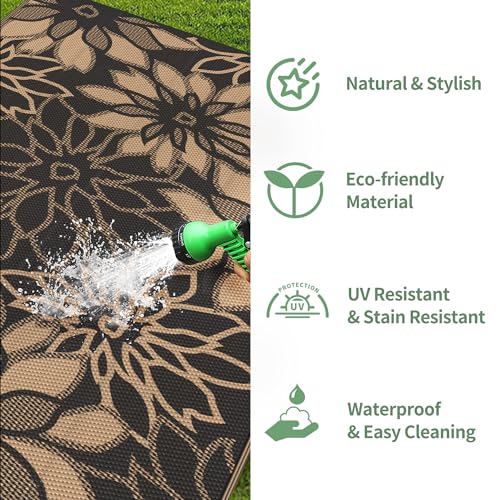 Outdoor Rug Waterproof Plastic Rugs for Patio (80 Sq Ft)