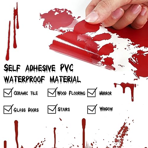 Halloween Bloody Handprint Footprint Horrible Window Stickers (12 Count)