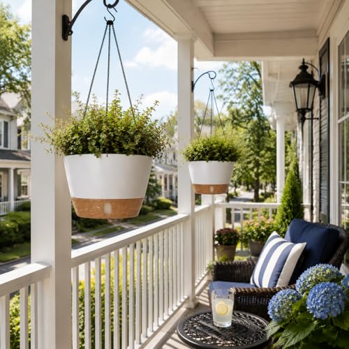 2 Pack 10 Inch Hanging Planters for Indoor Outdoor Plants (2 Count)