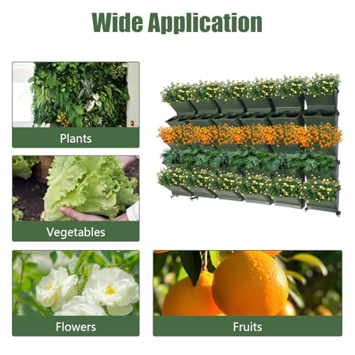 Vertical Planter with 30 Pockets Wall Mounted Planter Living Wall Planter Indoor Outdoor Wall Plant Holder Microgreens Growing Kit Herb Pots