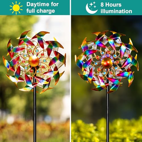 Solar Wind Spinners for Yard and Garden