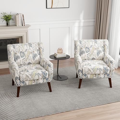 Modern Floral Accent Chair