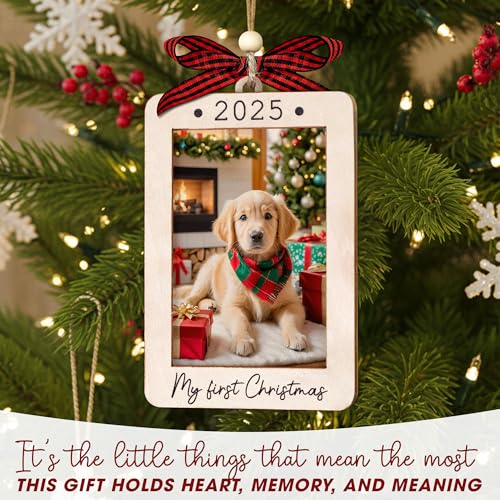 My First Christmas Dog Photo Frame Ornament 2025