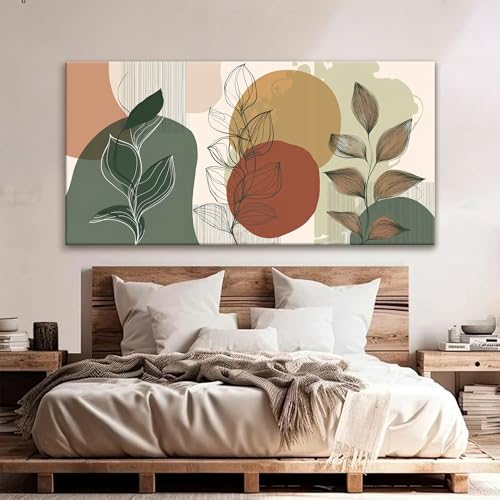 Large Modern Abstract Boho Wall Art For Living Room 29x58 In