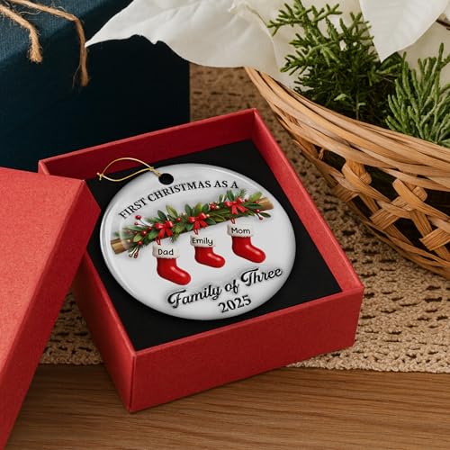 First Christmas Family Ceramic Ornament