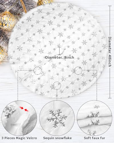 48 Inches Faux Fur Christmas Tree Skirt