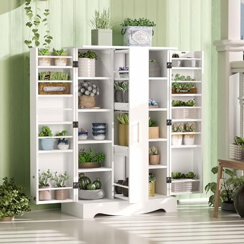 47" Kitchen Pantry Cabinet with Adjustable Shelves and Drawer