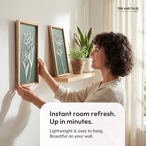 Floral 3D Green Wall Art (2 Count)
