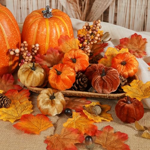 51 PCS Artificial Fabric Pumpkins