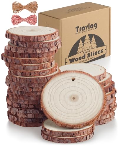 Wood Slices with Hole (30 Count)