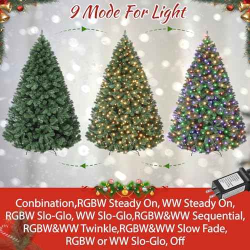 6ft Prelit Wide Fraser Fir Artificial Christmas Tree with RGBW Light