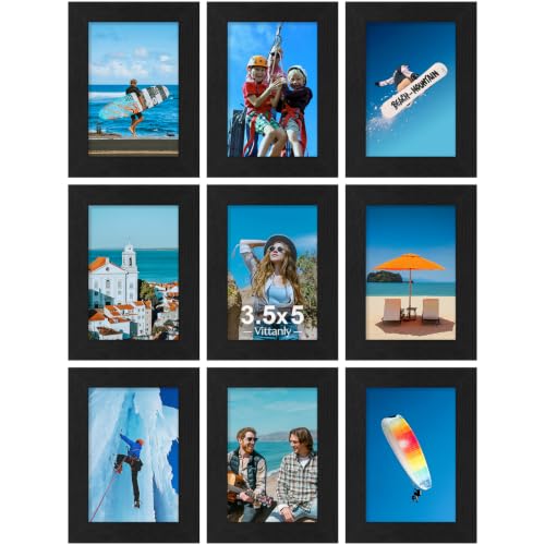 3.5x5 Picture Frames Set of 9 for Wall or Tabletop Display (9 Count)