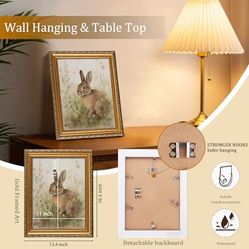 Vintage Gold Framed Wall Art for Home Decor