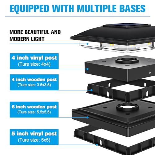 Black Solar Post Cap Lights (4 Count)