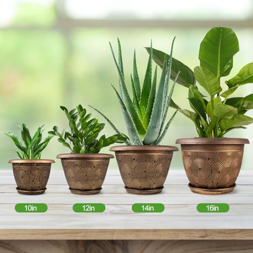 14 Inch Large Planter Pot for Plants Indoor Outdoor (4 Count)