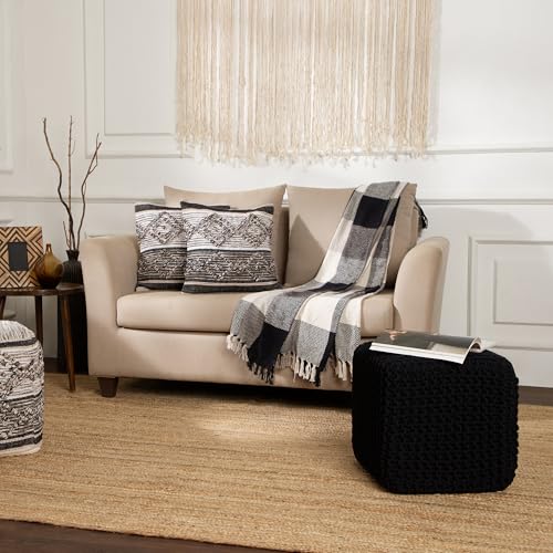 REDEARTH Cube Pouf Foot Stool Ottoman