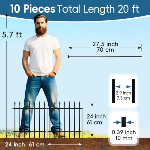 24" H x 24" W Decorative Metal Garden Fence (36 Sq Ft)