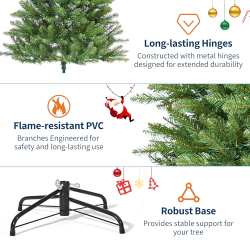 6FT Pre Lit Artificial Christmas Tree with Color Lights