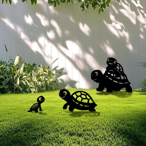 3 Pack Turtle Metal Garden Decorative Stakes (3 Count)