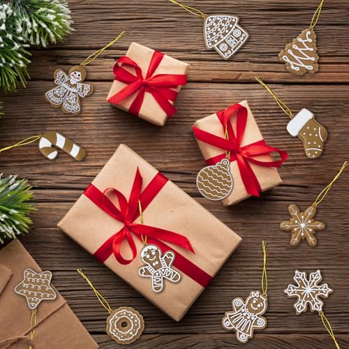 Christmas Gingerbread Man Ornaments for Xmas Tree Decorations (12 Count)