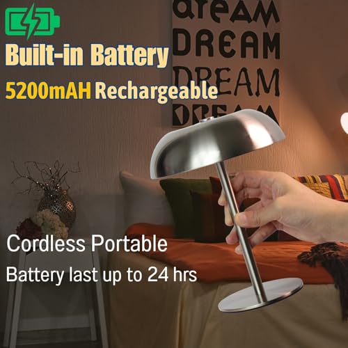 2 Pack Cordless Mushroom Table Lamp