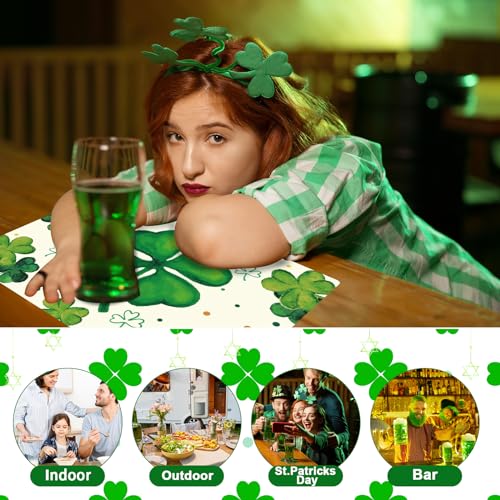 St. Patrick's Day Plastic Placemats Set of 6 Lucky Table mats 17×13×0.04in (6 Count)