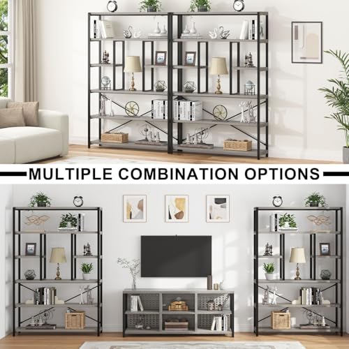 6 Tier Industrial Bookshelf for Bedroom Living Room Office (6 Count)