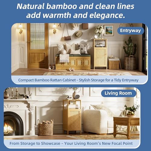 Bathroom Storage Cabinet Rattan