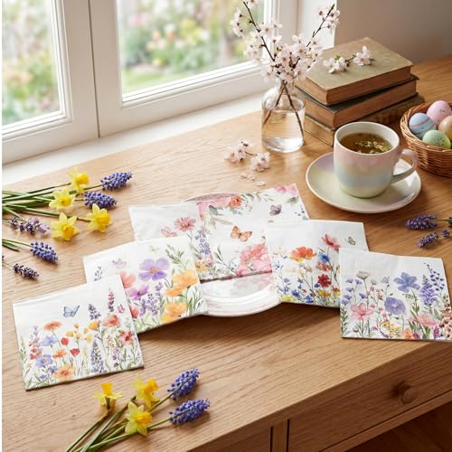 150 Pcs Wildflower Floral Paper Napkins (150 Count)