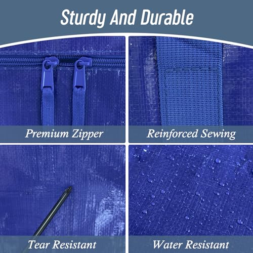 6 Pack Extra Heavy Duty Large Moving Bags with Strong Zipper (6 Count)