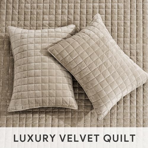 Channel Box Stitch Velvet Quilt Set