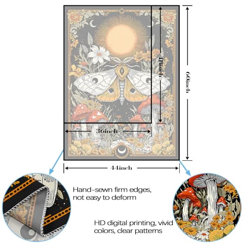 Mystical Moth and Sun Tapestry