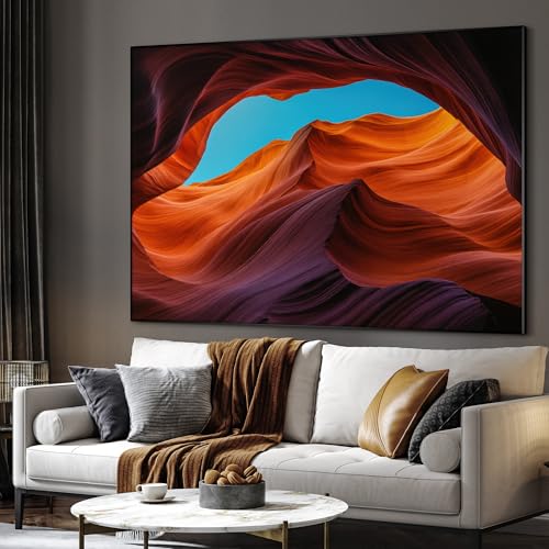 36"x46" Extra Large Framed Wall Art Antelope Canyon Rock Formation with Vibrant Colors for Home Living Room Bedroom Decor