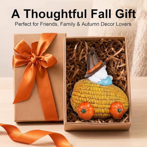 Fall Gnome Corn Car Figurine