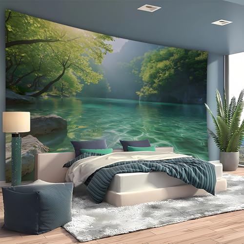 Nature Tapestry Forest Tree Sea Cave Wall Hanging