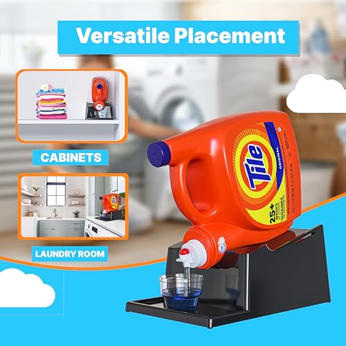 Liquid Laundry Detergent Dispenser Holder with Drip Tray (154 Fl Oz)