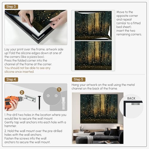 60"x72" Extra Large Framed Wall Art Magical Firefly Forest at Twilight