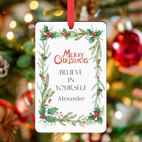Personalized Christmas Ornaments 2025 Wood Custom Photo Picture Text Christmas Ornament Personalized Ornament Christmas Xmas Tree Decorations for Kids Couples Family Friends