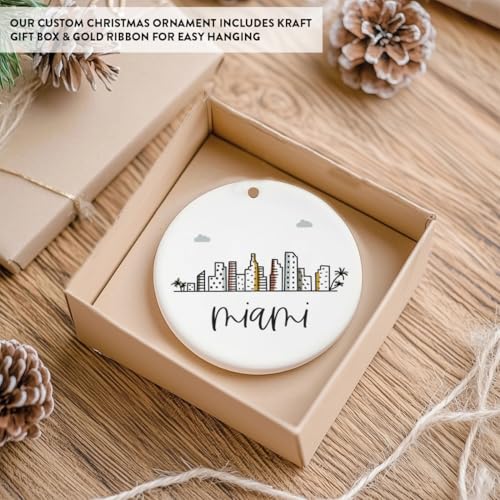 Round Ceramic Porcelain Christmas Tree Keepsake Gift