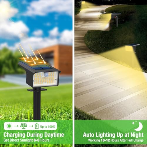 3 Pack 62 LED Solar Spot Lights Outdoor Motion Sensor with 3 Modes (3 Count)